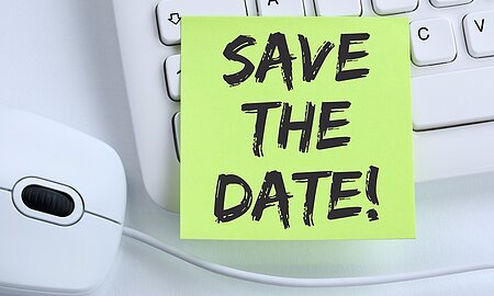 Save the date Termin Datum Einladung Verabredung Business Konzept Maus